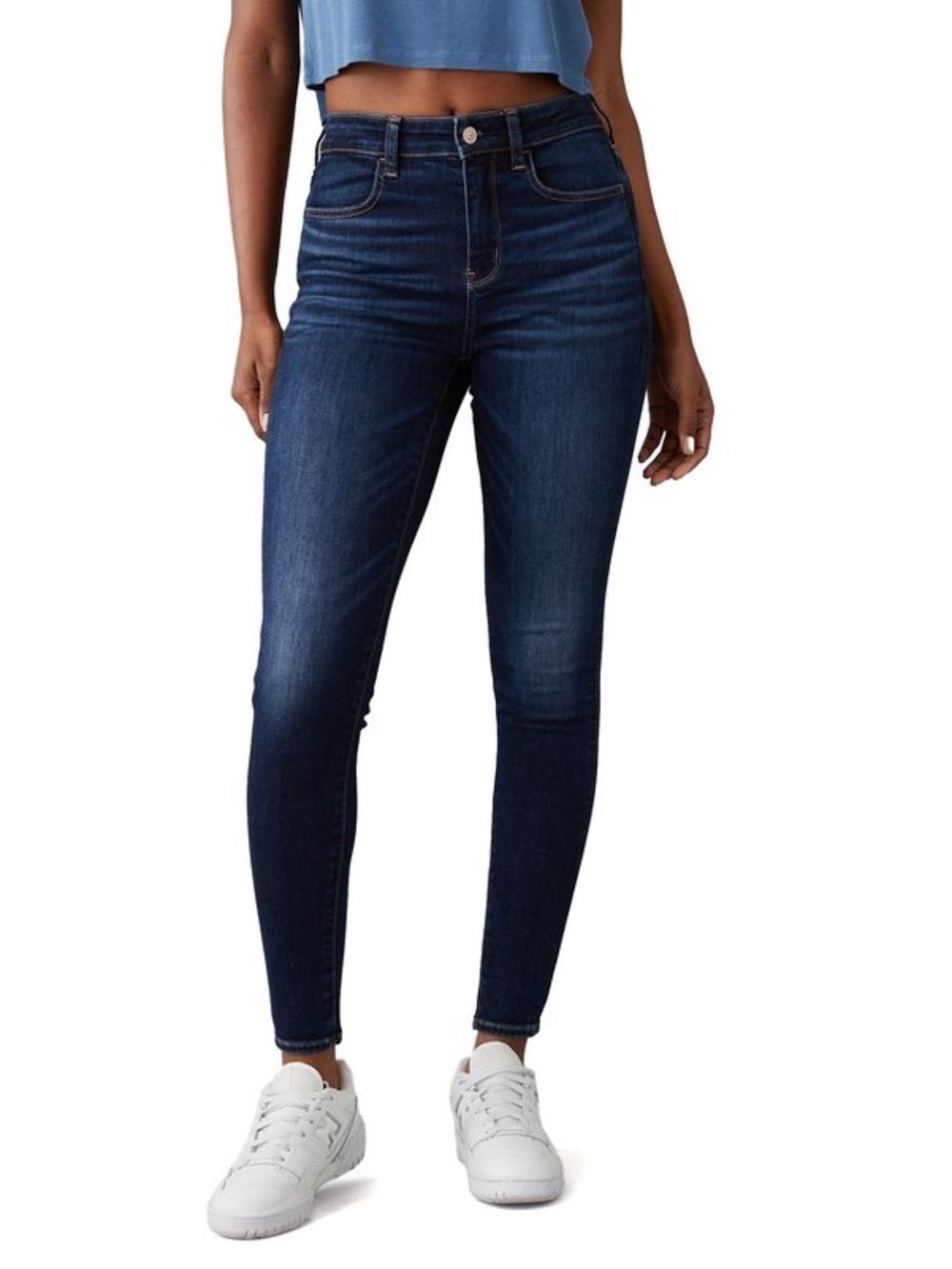 AE Next Level Stretch High Rise Denim Jegging Skinny Jeans - Dark Atlantic